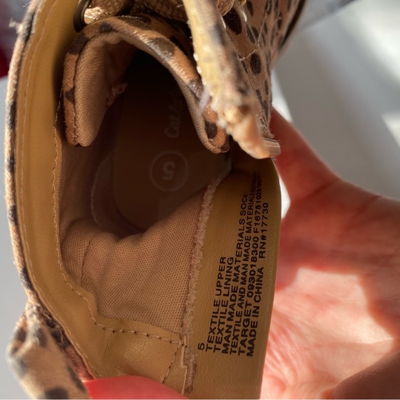 Cat & Jack Toddler Girls' Leapord Zipper Lace-Up Combat Boots Brown - Picture 7 of 8